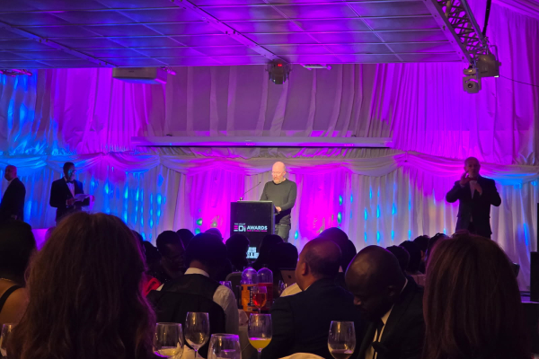 John Atkinson (Community Development Officer at MVDA) presenting award
